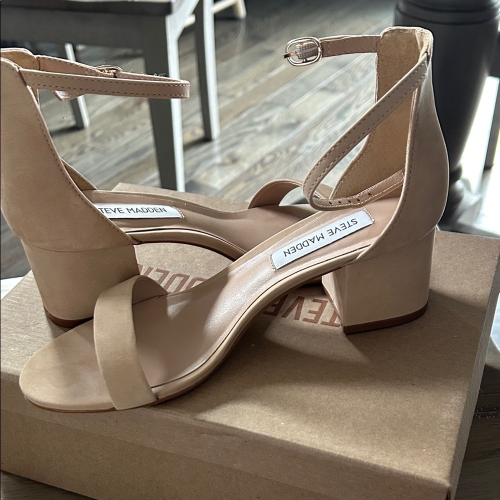 Steve Madden Nude Block Heel Sandals